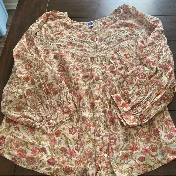 {Old Navy} Floral Long Sleeve Blouse - XXL - Picture 1 of 6